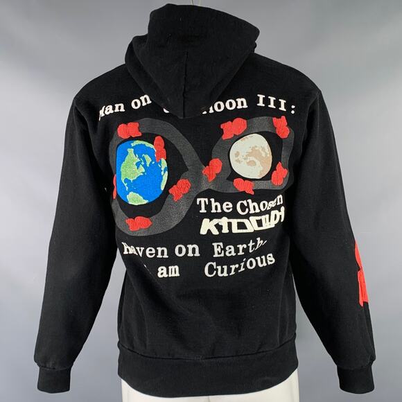 KID CUDI Size S Limited Edition Black Multi Color Cotton Hoodie Sweatshirt - Picture 4 of 9
